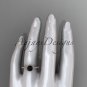 14kt rose gold diamond unique engagement ring with Black Diamond center stone ADER86