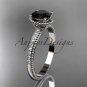 Platinum diamond unique engagement ring with Black Diamond center stone ADER86