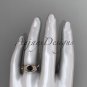 14k rose gold diamond engagement set with a Black Diamond center stone ADLR90S