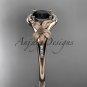 14kt rose gold diamond engagement ring with a Black Diamond center stone ADLR91