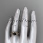 14kt rose gold diamond engagement ring with a Black Diamond center stone ADLR91