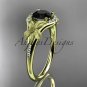 14kt yellow gold diamond engagement ring with a Black Diamond center stone ADLR91