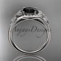 Platinum diamond engagement ring with a Black Diamond center stone ADLR91