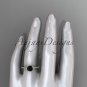 14kt yellow gold diamond floral engagement ring with a Black Diamond center stone ADLR92