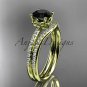14kt yellow gold diamond floral engagement set with a Black Diamond center stone ADLR92S