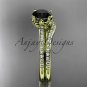 14kt yellow gold diamond floral engagement set with a Black Diamond center stone ADLR92S
