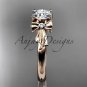 14kt rose gold diamond unique engagement ring, wedding ring ADER154