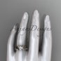 14kt rose gold diamond unique engagement set, wedding ring ADER154S