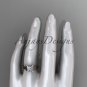 14kt rose celtic trinity knot engagement ring with a Princess cut Moissanite center stone CT7143