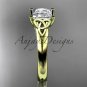 14kt yellow celtic trinity knot engagement ring with a Princess cut Moissanite center stone CT7143