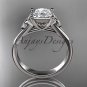 Platinum celtic trinity knot engagement ring with a Princess cut Moissanite center stone CT7143