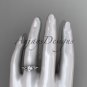 14k white gold unique engagement ring, wedding ring ADLR387