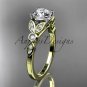 14k yellow gold unique engagement ring, wedding ring ADLR387
