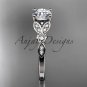 Platinum unique engagement ring, wedding ring with a Moissanite center stone ADLR387