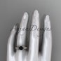 14k rose gold unique engagement set, wedding ring with a Black Diamond center stone ADLR387S