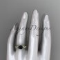 14k yellow gold unique engagement set, wedding ring with a Black Diamond center stone ADLR387S