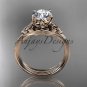 14kt rose gold diamond celtic trinity knot wedding ring, engagement ring CT7240