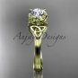 14kt yellow gold diamond celtic trinity knot wedding ring, engagement ring CT7240