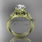 14kt yellow gold diamond celtic trinity knot wedding ring, engagement ring CT7240