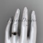 14kt rose gold diamond celtic trinity knot engagement ring with a Black Diamond center stone CT7240