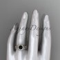 14kt rose gold diamond floral engagement ring with a Black Diamond center stone ADLR101S