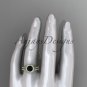 14kt yellow gold diamond floral engagement ring with a Black Diamond center stone ADLR101S