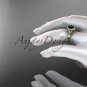 14kt yellow gold diamond unique engagement ring with a Black Diamond center stone ADER157