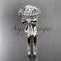 14kt white gold diamond unique engagement set, wedding ring ADER157S