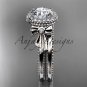 Platinum diamond unique engagement set, wedding ring ADER157S