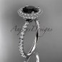 Platinum diamond unique engagement ring with a Black Diamond center stone ADER106