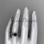 Platinum diamond unique engagement ring with a Black Diamond center stone ADER108