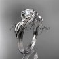 Unique 14kt white gold diamond  with a Forever One Moissanite  center stone ADLR324