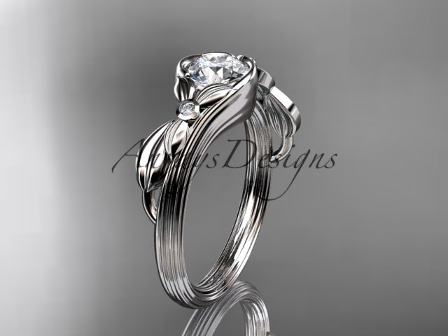 Unique platinum diamond floral engagement ring ADLR324