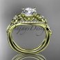 Unique 14kt yellow gold diamond leaf and vine wedding ring, engagement ring ADLR244