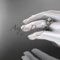 14kt rose gold diamond engagement ring with a "Forever One" Moissanite center stone ADLR244