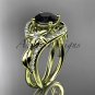 14kt yellow gold diamond engagement ring with a Black Diamond center stone ADLR244