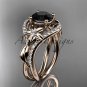 14kt rose gold diamond engagement ring with a Black Diamond center stone ADLR244