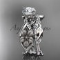 14kt white gold floral engagement set with a "Forever One" Moissanite center stone ADLR270S