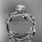 14kt white gold floral engagement set with a "Forever One" Moissanite center stone ADLR270S