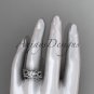 14kt white gold floral engagement set with a "Forever One" Moissanite center stone ADLR270S