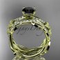 14kt yellow gold floral diamond engagement set with a Black Diamond center stone ADLR270S