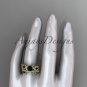 14kt yellow gold floral diamond engagement set with a Black Diamond center stone ADLR270S