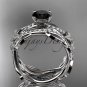 Platinum floral diamond engagement set with a Black Diamond center stone ADLR270S