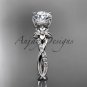 14kt white gold flower diamond wedding ring, engagement ring ADLR388