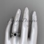 14kt white gold halo diamond engagement set with a Black Diamond center stone ADLR379S