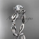 Platinum  leaf diamond wedding ring, engagement ring ADLR385