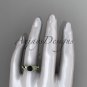 14kt yellow gold leaf diamond  engagement ring with a Black Diamond center stone ADLR385