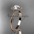 14kt rose gold wedding ring, engagement ring ADLR389