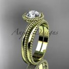 14kt yellow gold wedding ring, engagement set ADLR389S