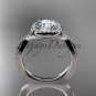14kt white gold wedding ring, engagement ring with a "Forever One" Moissanite center stone ADER393